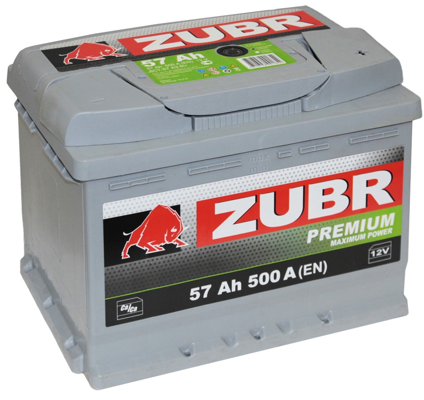 ZUBR Premium 57Ah 500A L+