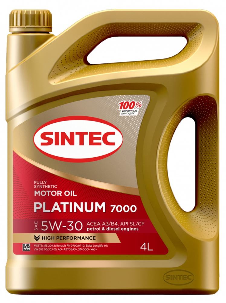 SINTEC PLATINUM 7000 5W-30 SL/CF A3/B4 4 
