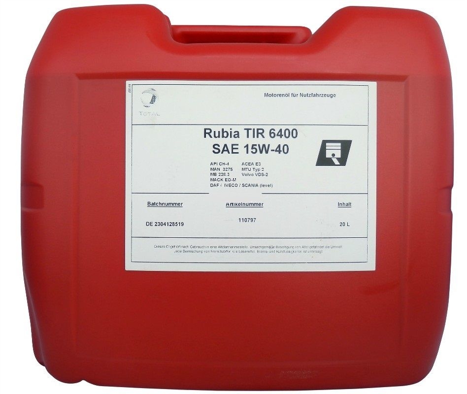 Total  Rubia TIR 6400 15W-40 20 